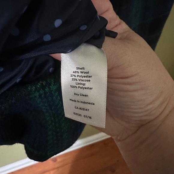 Talbots Plaid Blazer Jacket Sz 14 Blue Green 48% Wool Blend Tartan Plaid - Picture 9 of 9